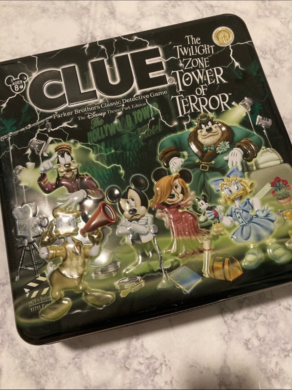 Disney CLUE The Twilight Zone Tower of Terror Game - Black & Green Collector Tin